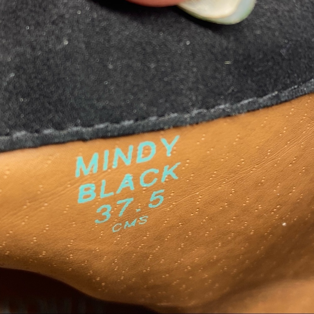 Cynthia Rowley-Black Suede Leather Round Toe Heel Mindy Bootie 37.5 / 7.5 US - Picture 6 of 8